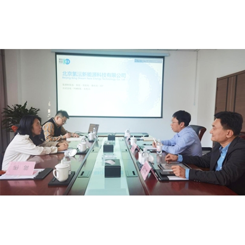 公司總經理呂大偉、總經理助理王志勇赴東旭集團氫能融合產業園，與投資中心總經理張茜、北京氫沄新能源科技公司理事趙珩接洽，建立合作意向